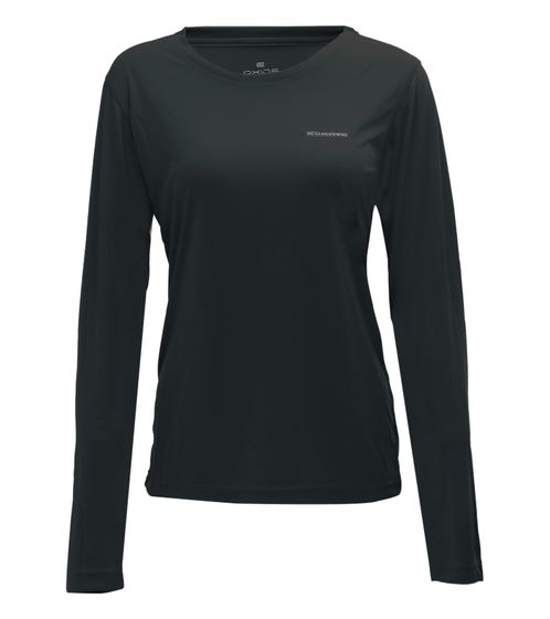 Jersey deportivo de mujer OXIDE XCO manga larga fina con pequeño estampado frontal equipamiento deportivo 7357183 negro