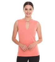 melrose women's top stylish summer shirt with keyhole neckline 33295914 Orange