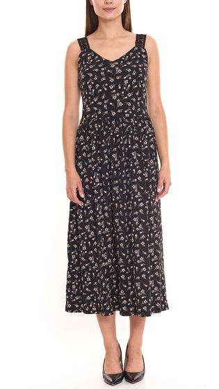 BOYSEN´S Damen Maxi-Kleid mit floralem Allover-Print ärmelloses Jersey-Kleid 46082832 Schwarz