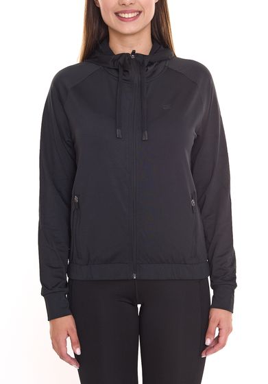 OXIDE Training Chaqueta fitness mujer, chaqueta deportiva de entrenamiento con capucha 7401081 negro