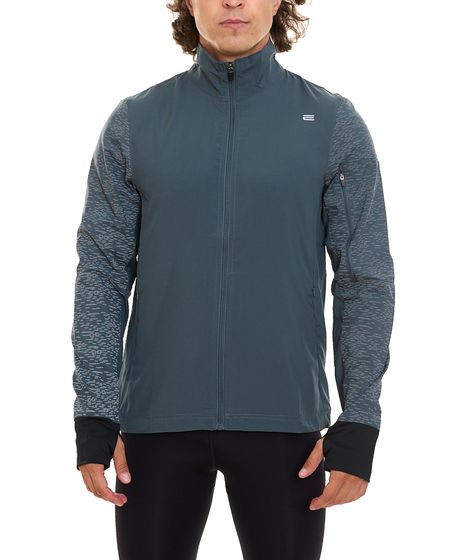 OXIDE Running men's fitness jacket, reflective training jacket with front logo 7309180 green