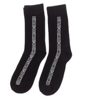 2 Paar BIKKEMBERGS Herren lange Sport-Socken mit Markenschriftzug Baumwoll-Strümpfe BK016 Schwarz