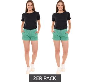 2-pack AjC ladies hot pants with creases Chino shorts with fixed cuffs Summer shorts 83031904 Green