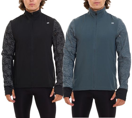 OXIDE Running Chaqueta fitness hombre chaqueta de entrenamiento reflectante con logo frontal 7309180 negro o verde