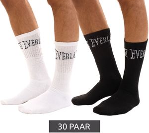 30 pares de calcetines deportivos EVERLAST para hombre con contenido de algodón calcetines para mujer paquete económico estándar OEKO-TEX EVL1TENX blanco o negro