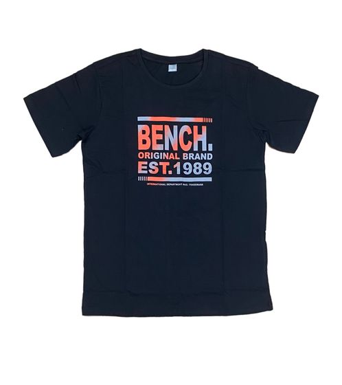 Banc. Chemise en coton pour enfants, chemise à manches courtes avec imprimé sur le devant et accents de couleur 10125632 Noir