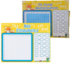 NAVARIS children's learning board, multiplication board, learning accessories, learning materials 53345 yellow/blue in German or English