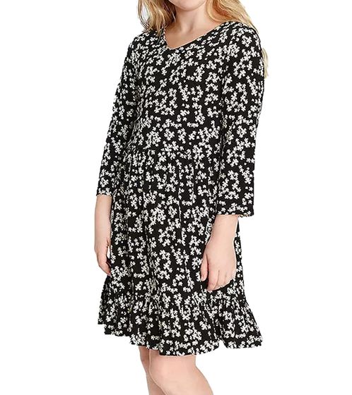 KIDSWORLD girls' summer dress with floral all-over print, round neck dress 98376045 black