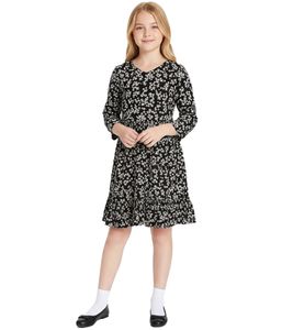 KIDSWORLD vestito estivo da bambina con stampa floreale all-over abito girocollo 98376045 nero KIDSWORLD vestito estivo da bambina con stampa floreale all-over abito girocollo 98376045 nero