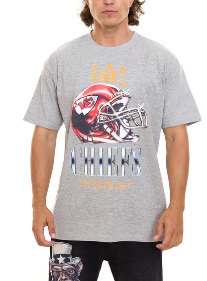 Fanatics NFL Kansas City Chiefs Def t-shirt girocollo da uomo oversize in cotone DFMTS105TGRY grigio