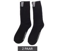 2 paires de chaussettes en coton pour hommes BIKKEMBERGS avec petite marque lettrage chaussettes baskets blanc/noir/rouge 2 paires de chaussettes en coton pour hommes BIKKEMBERGS avec petite marque lettrage chaussettes baskets blanc/noir/rouge