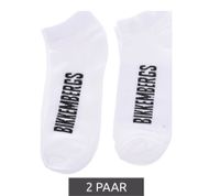 2 paires de chaussettes en coton pour hommes BIKKEMBERGS avec petite marque lettrage chaussettes baskets blanc/noir/rouge 2 paires de chaussettes en coton pour hommes BIKKEMBERGS avec petite marque lettrage chaussettes baskets blanc/noir/rouge