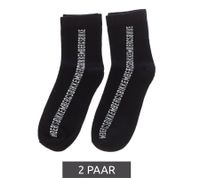 2 paires de chaussettes en coton pour hommes BIKKEMBERGS avec petite marque lettrage chaussettes baskets blanc/noir/rouge 2 paires de chaussettes en coton pour hommes BIKKEMBERGS avec petite marque lettrage chaussettes baskets blanc/noir/rouge