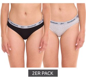 Pack of 2 Reebok women's briefs, comfortable underwear, underpants, grey/black