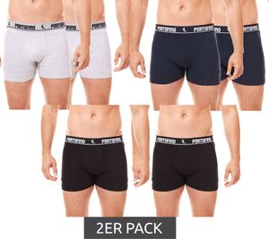 Pack of 2 PORTOFINO men's underwear, comfortable boxer shorts PF100-00, black, grey or blue