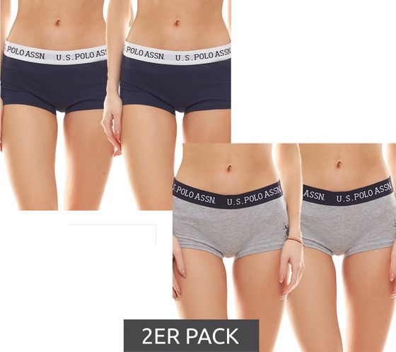 2er Pack U.S. POLO ASSN. Panties bequeme Damen Unterwäsche 334 52042 52186 Grau oder Navy