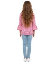 KIDSWORLD Chemise d'été pour fille T-shirt à manches trompette et chemise à col rond à imprimé floral all-over 89497546 rose KIDSWORLD Chemise d'été pour fille T-shirt à manches trompette et chemise à col rond à imprimé floral all-over 89497546 rose