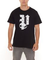 PASH Herren Kurzarm-Shirt mit verschiedenen großem Frontprints Baumwoll-T-Shirt PATR00 Schwarz/Weiß PASH Herren Kurzarm-Shirt mit verschiedenen großem Frontprints Baumwoll-T-Shirt PATR00 Schwarz/Weiß