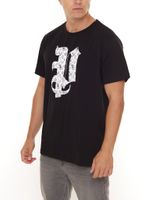 PASH Herren Kurzarm-Shirt mit verschiedenen großem Frontprints Baumwoll-T-Shirt PATR00 Schwarz/Weiß PASH Herren Kurzarm-Shirt mit verschiedenen großem Frontprints Baumwoll-T-Shirt PATR00 Schwarz/Weiß