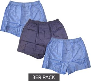 Pack of 3 DRIFTER men's woven boxer shorts cotton underwear basic boxer shorts C107788-3 dark blue/light blue