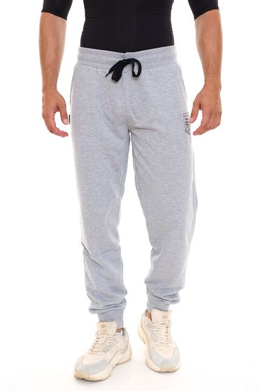 OXIDE XCO Herren Jogginghose mit Marken-Print melierte Sweat-Hose mit Eingriffstaschen 7326080 Grau