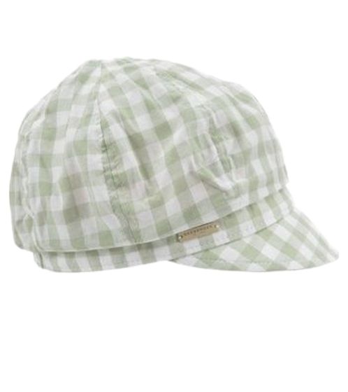 SEEBERGER cappello a palloncino a quadretti accessorio estivo copricapo in cotone 89009811 verde/bianco