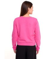 DELMAO Cropped Sweater verkürzt geschnittener Damen Baumwoll-Pullover 42556633 Pink DELMAO Cropped Sweater verkürzt geschnittener Damen Baumwoll-Pullover 42556633 Pink