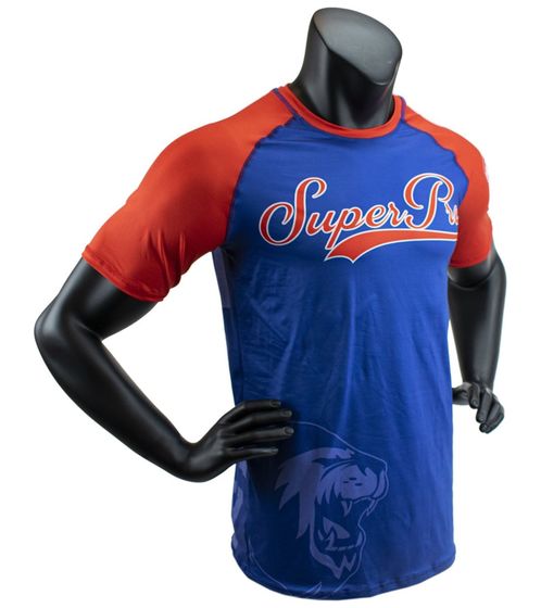 SUPER PRO Sublimatie Challenger T-Shirt in Athletic-Fit Kampfsport-Shirt SPSBL 110-60401 Blau/Rot/Weiß