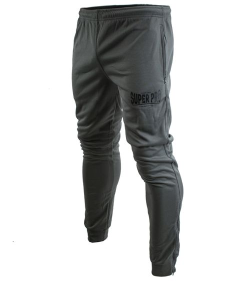 SUPER PRO jogging pants with zip on the leg, training pants SPTTP 100-80900 gray/black