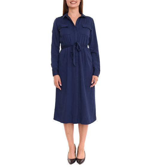 HECHTER PARIS women's dress midi dress with woven insert on the arm 14485064 dark blue