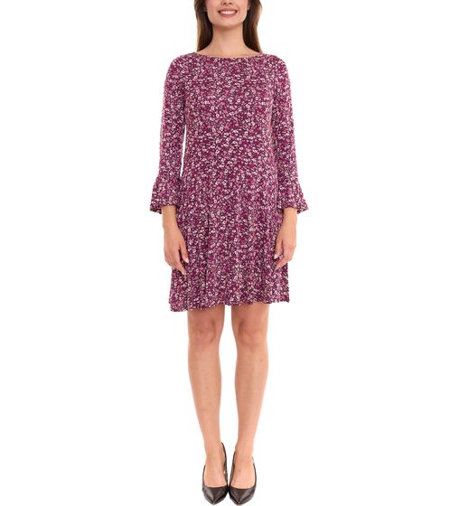 Laura Scott mini abito da donna con stampa floreale all over a maniche lunghe 97512915 viola scuro