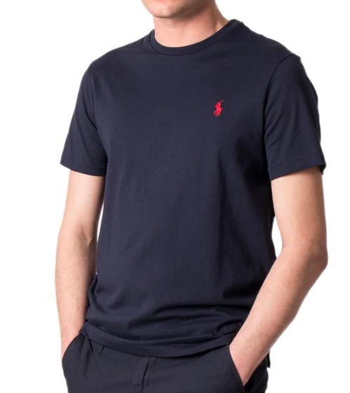 POLO RALPH LAUREN Herren Baumwoll-Shirt mit Logo Stickerei Kurzarm-Shirt Rundhals-T-Shirt 710680785004 Navy