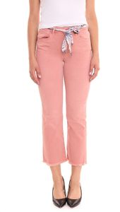 FREEMAN T.PORTER Vaqueros cropped de cintura alta para mujer, pantalones bootcut 7/8 con cinturón de tela 82850633 naranja óxido