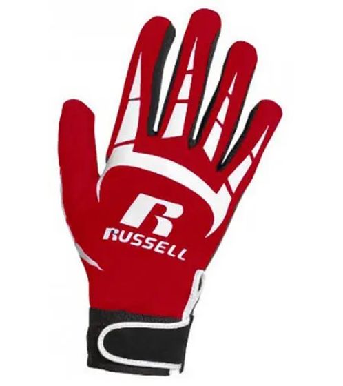 RUSSELL ATHLETIC Herren Allwetter Football Receiver-Handschuhe mit leichtem, festem Griff Sport-Handschuhe RARGB1TRW Rot/Schwarz/Weiß