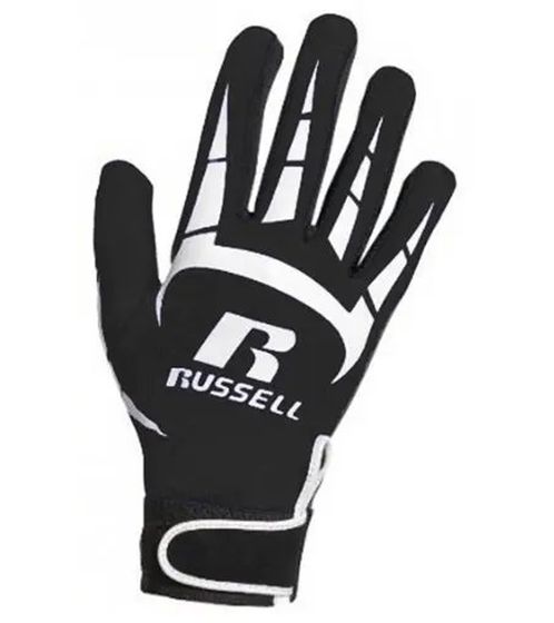 RUSSELL ATHLETIC Guantes de receptor de fútbol para todo clima para hombre con guantes deportivos ligeros y de agarre firme RARGB1BWH Negro/Blanco