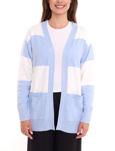 Tamaris Cardigan Chaqueta de otoño con bloques de color para mujer 61418423 azul/blanco