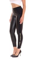 TOM TAILOR POLO TEAM Damen Leggings in Lederoptik Sommer-Hose 81869103 Schwarz/Gold