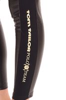 TOM TAILOR POLO TEAM Damen Leggings in Lederoptik Sommer-Hose 81869103 Schwarz/Gold