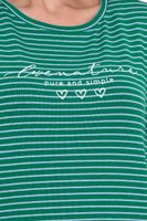 Street One women's long-sleeved shirt, striped sweater with lettering on the front, brown/black or green/white Street One women's long-sleeved shirt, striped sweater with lettering on the front, brown/black or green/white