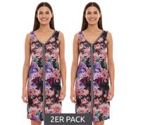 Lot de 2 mini-robes Melrose Robe d'été sans manches pour femme avec imprimé floral et bande pailletée 32156535 noir/coloré
