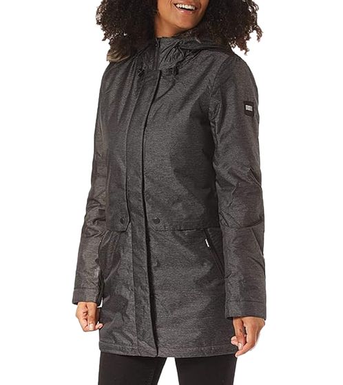 O'NEILL Journey parka femme veste d'hiver chaude veste à capuche avec fausse fourrure amovible 9P6020 gris foncé