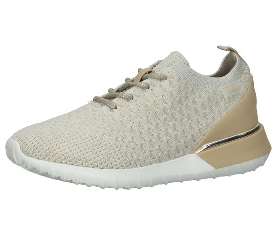 La Strada baskets de loisirs pour femmes avec éléments pailletés, baskets de tous les jours 2101381-5422 beige/blanc