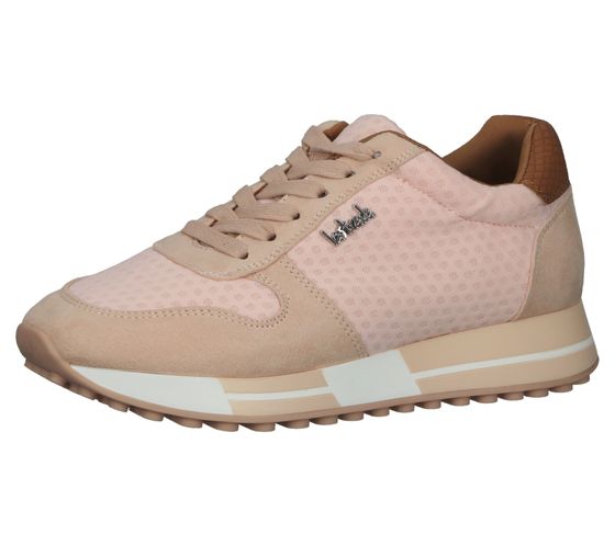 La Strada Damen Freizeit-Sneaker mit Lederimitat Alltags-Turnschuhe 2101457-2228 Rosa/ Beige