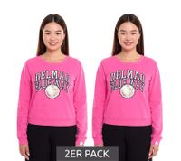 2er Sparpack DELMAO Cropped Sweater verkürzt geschnittener Damen Baumwoll-Pullover 42556633 Pink