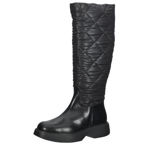 Botas de invierno para mujer WONDERS, zapatos de piel auténtica con botas de montar acolchadas B-8202 Oregon negro