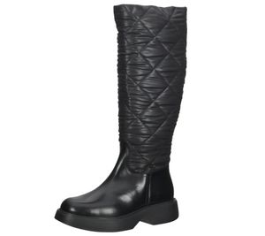 WONDERS women's winter boots, real leather shoes with quilting, riding boots B-8202 Oregon Black