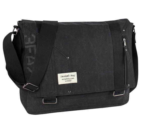 DANIEL RAY ODIN Borsa per laptop Borsa a tracolla Borsa in cotone 17 pollici 42.612300 Nero