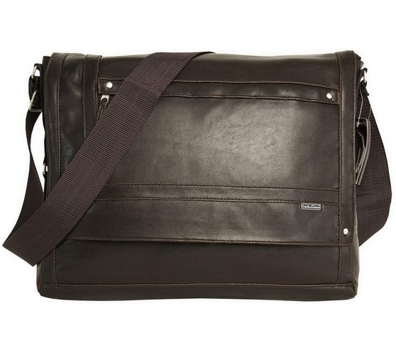 DANIEL RAY Milano sac à bandoulière au look usé, sac pour ordinateur portable, sac de bureau jusqu'à 15,4 pouces (41 x 34 x 13 cm) 817.030301 marron