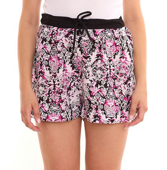 MAUI SPORTS short femme pantalon d'été court avec imprimé floral all-over MAS180725 noir/coloré