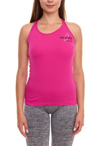 Maglia estiva smanicata da donna MAUI SPORTS con top all'americana e stampa logo sul petto MAS180723 Rosa